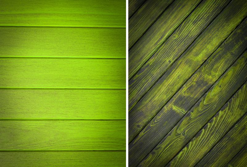 涂有绿色染料的木材纹理