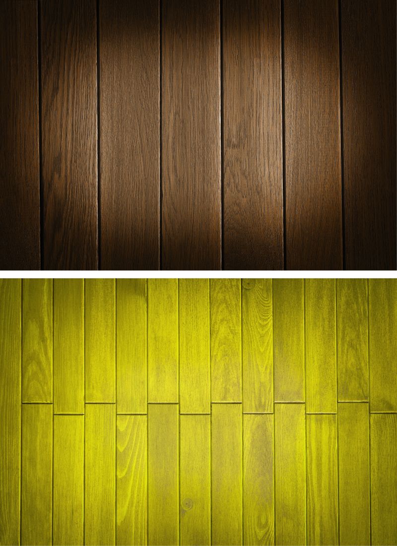 棕色和黄色的木板组合