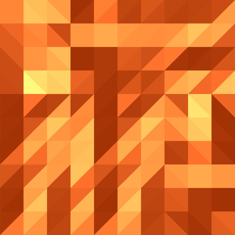 由三角形构成的浅橙色多边形插图