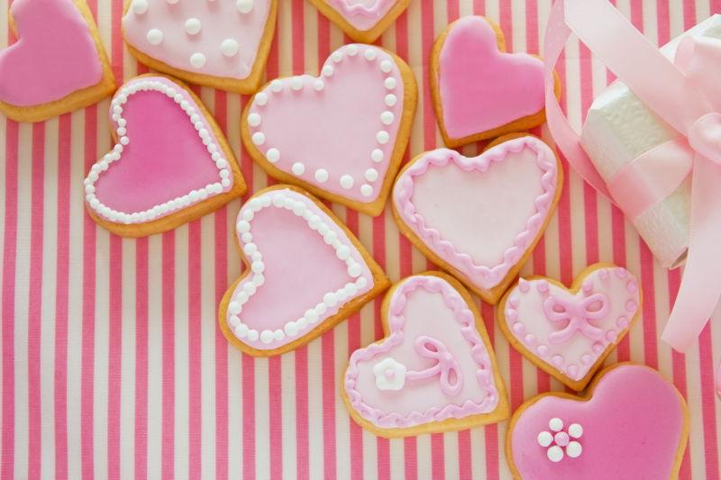 浪漫的爱情主题心形饼干