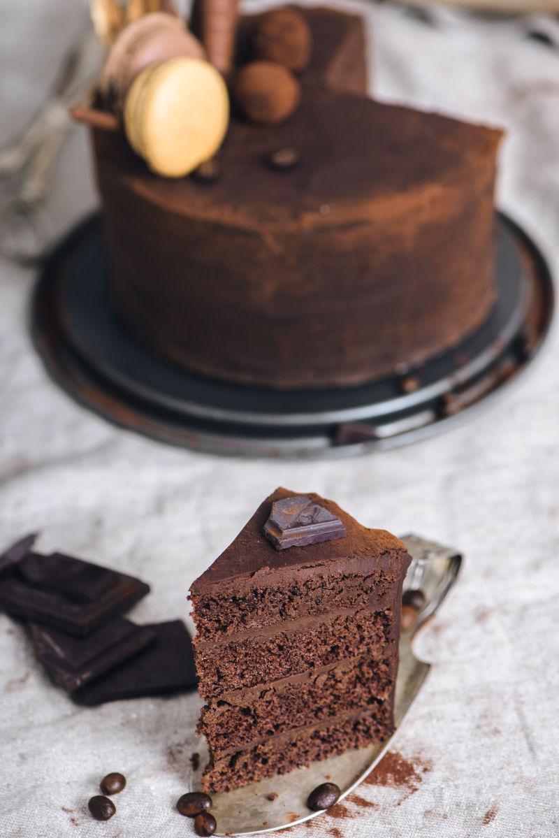自制的美味巧克力蛋糕
