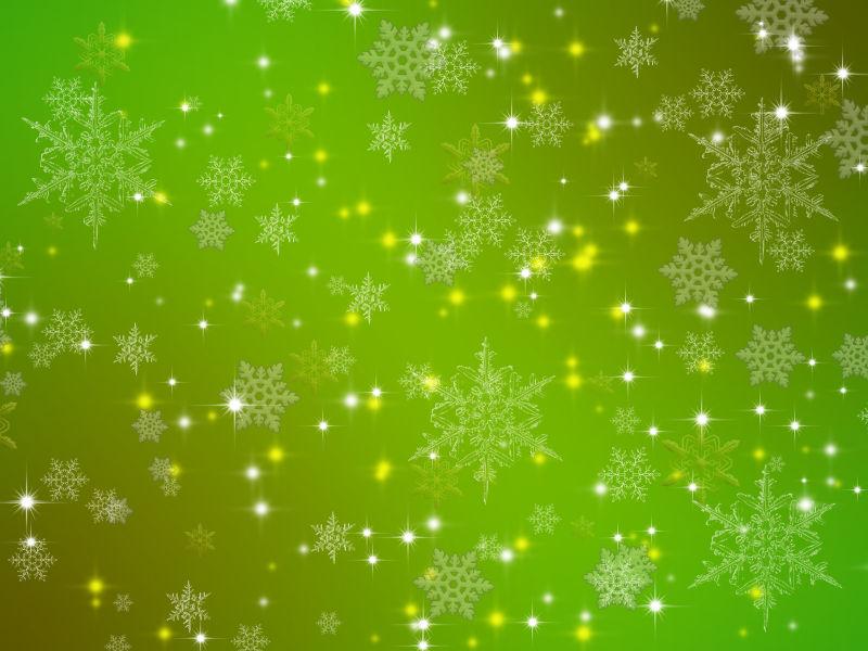绿色圣诞雪花矢量图
