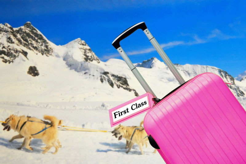 粉色的行李箱