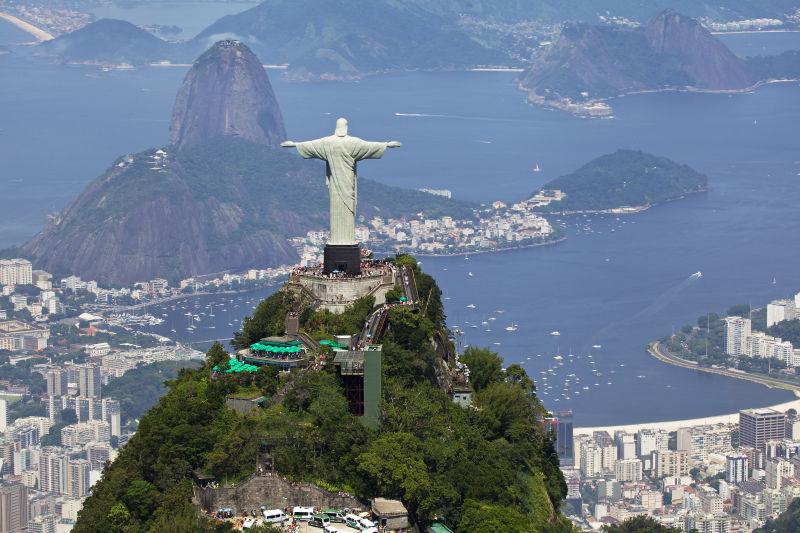 里约热内卢基督像鸟瞰风景