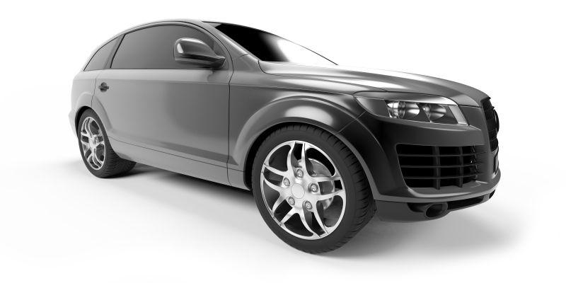 SUV轿厢黑色汽车3D渲染
