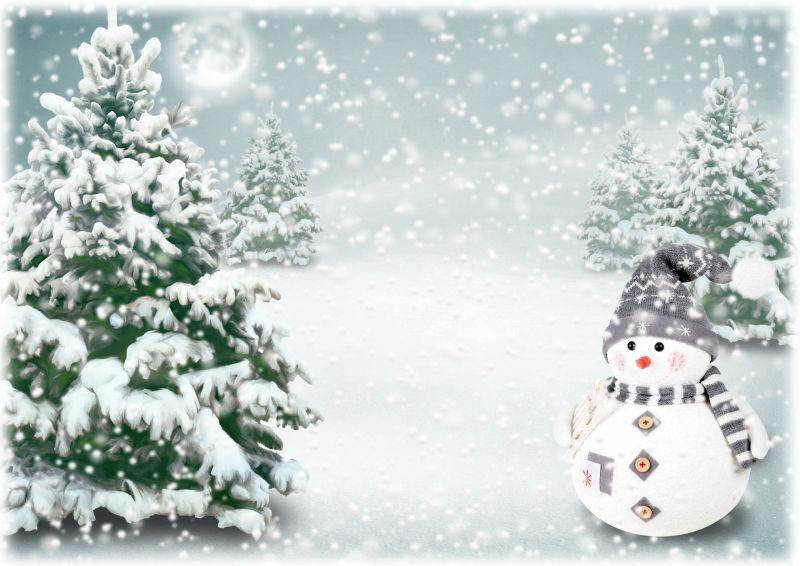 雪人与圣诞小玩意儿3D渲染