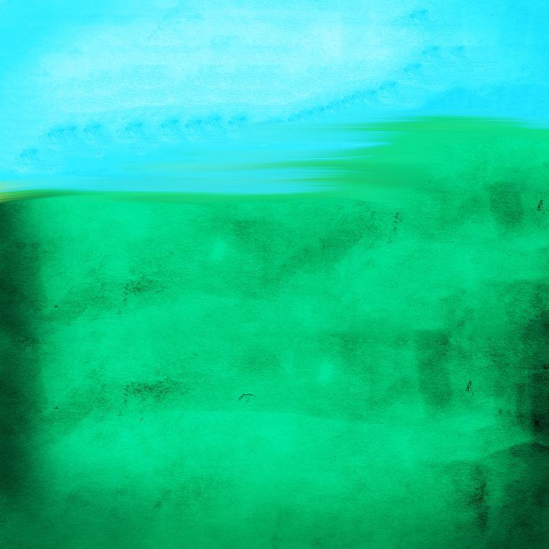 蓝色和绿色水彩画抽象背景