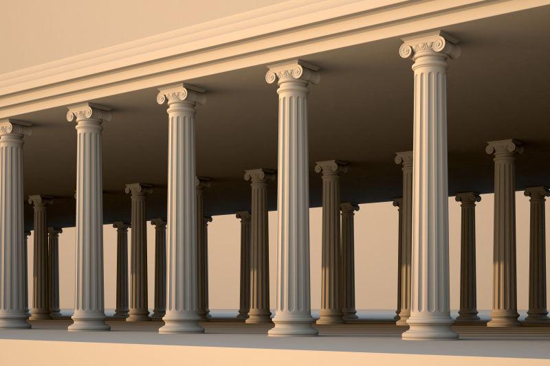 充满古典希腊风格的石柱