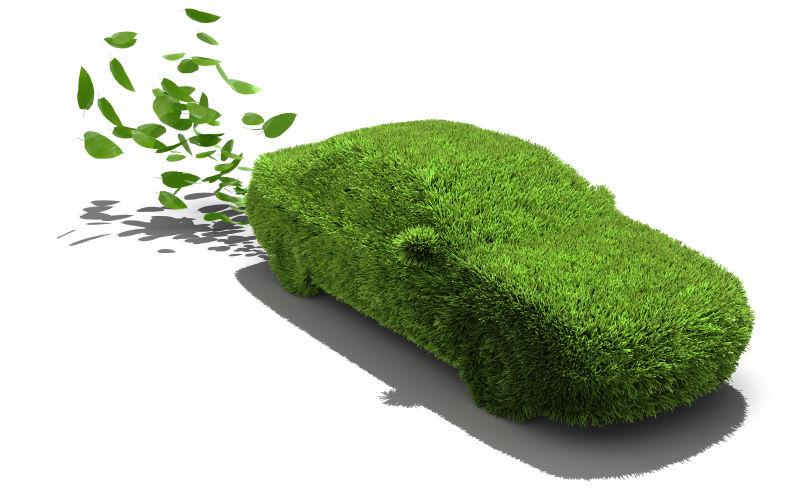 绿色的汽车与绿色尾气