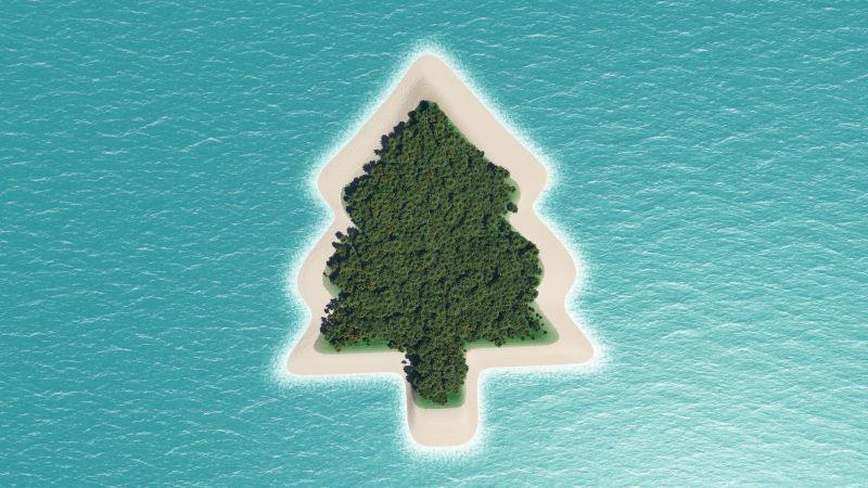 一座像圣诞树的岛屿