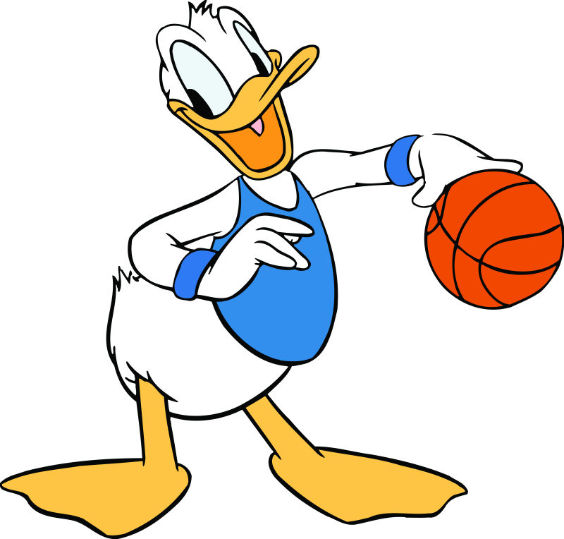 矢量打篮球的唐老鸭