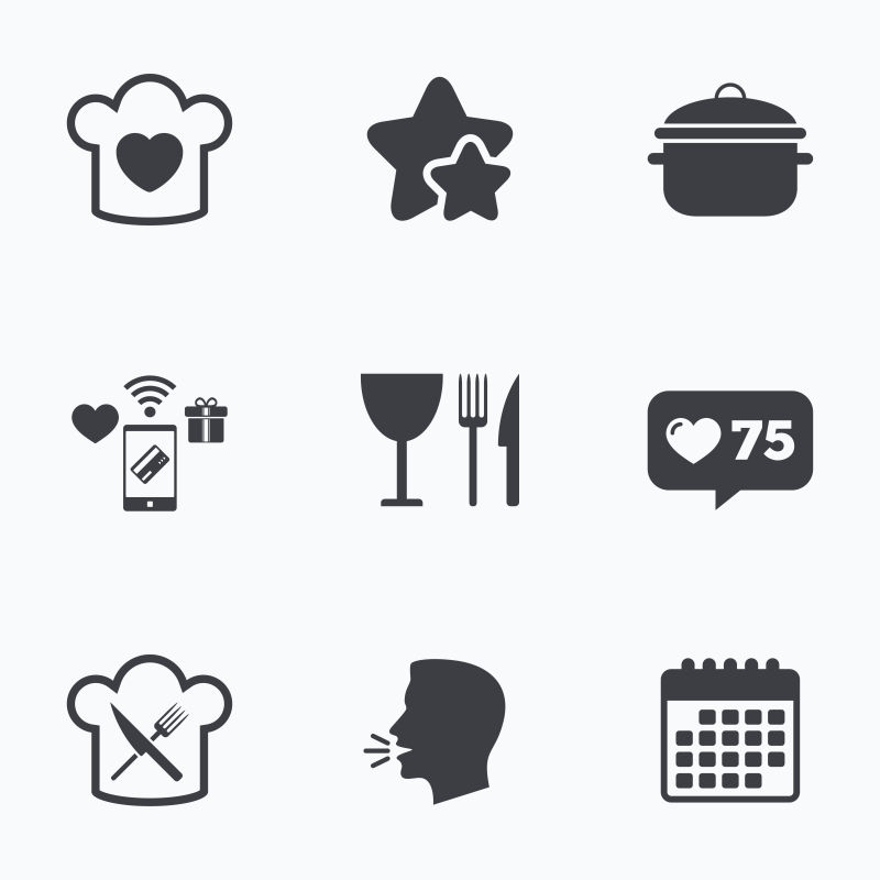 创意矢量餐厅用户图标设计