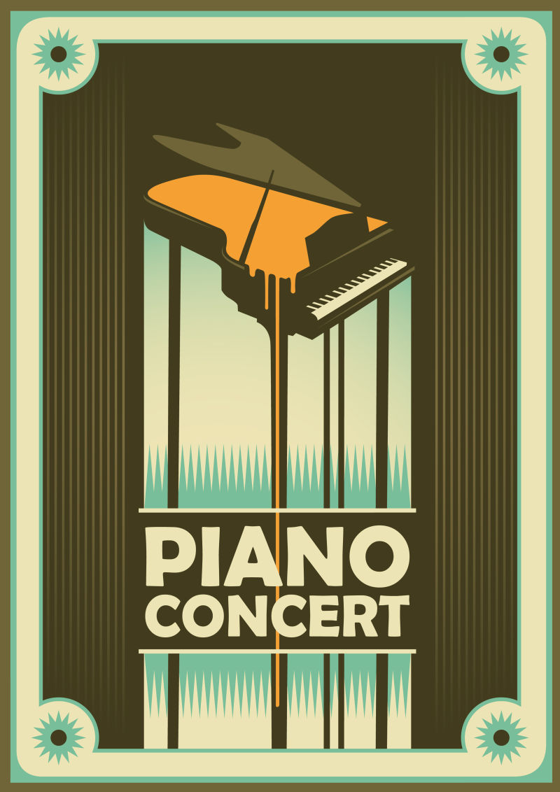 钢琴音乐会海报矢量设计