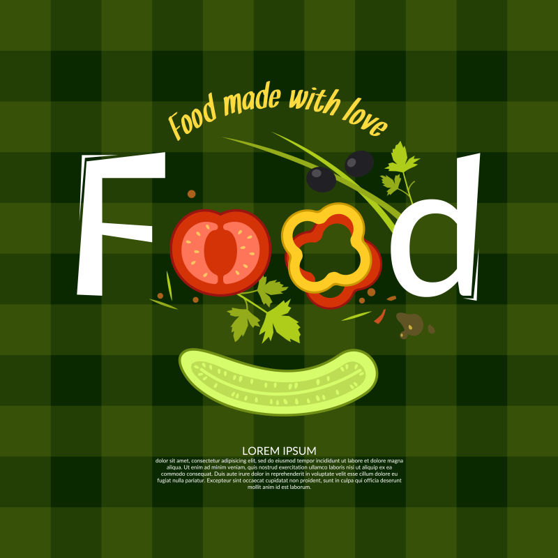 矢量的有机食物海报创意标题设计
