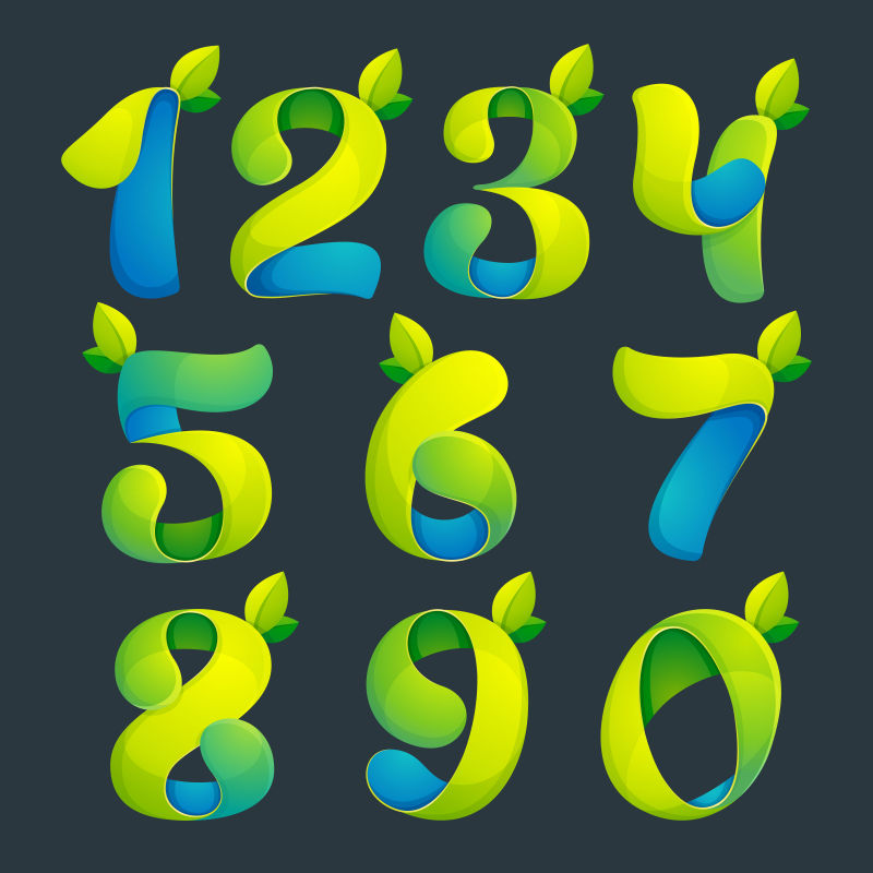 矢量彩色艺术数字