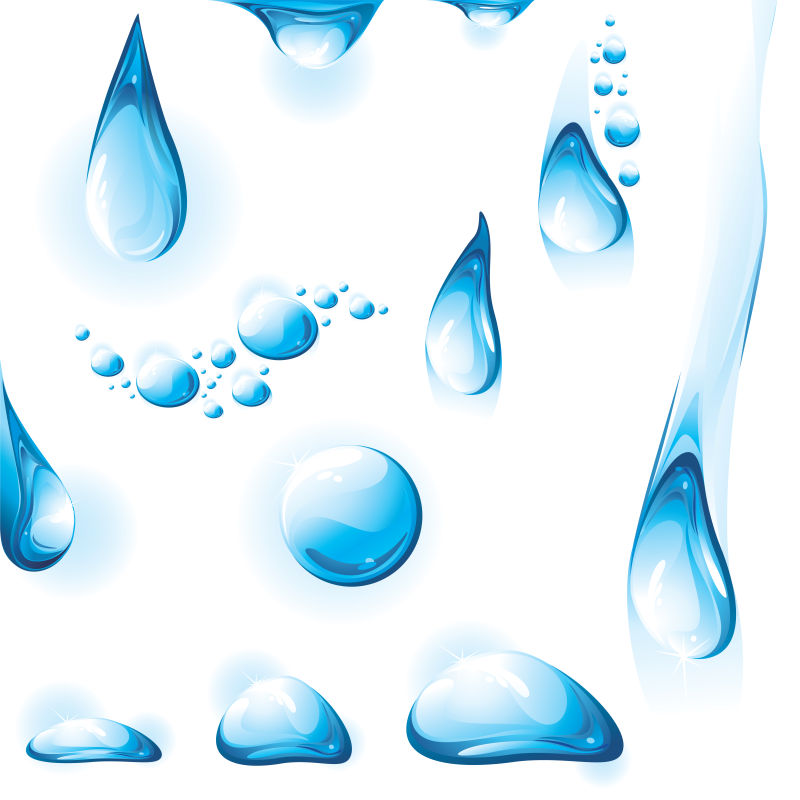 矢量立体感的水滴插图