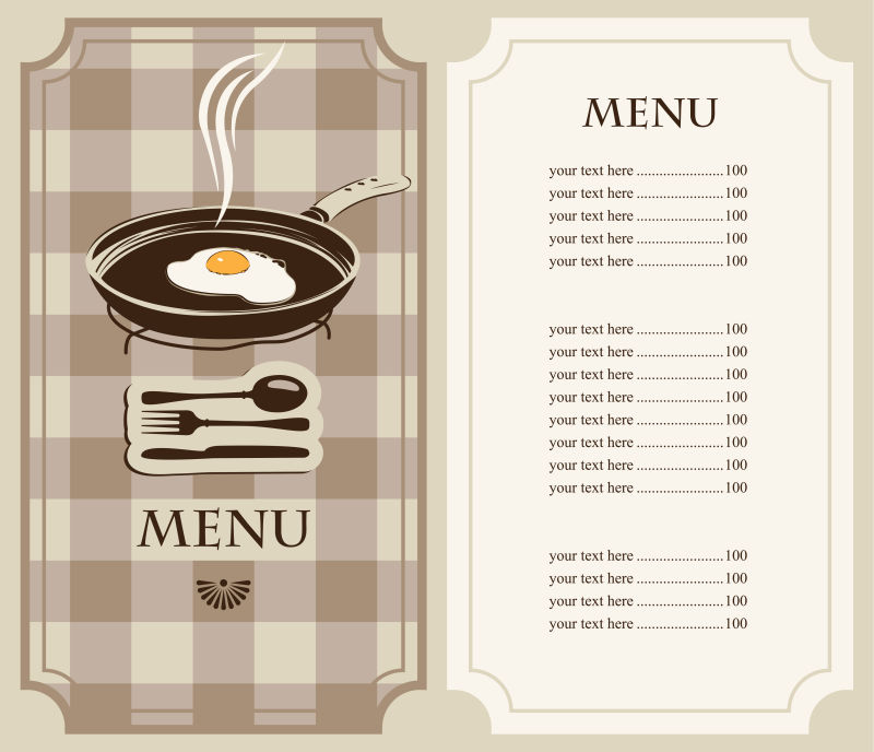 矢量的复古餐厅菜单设计