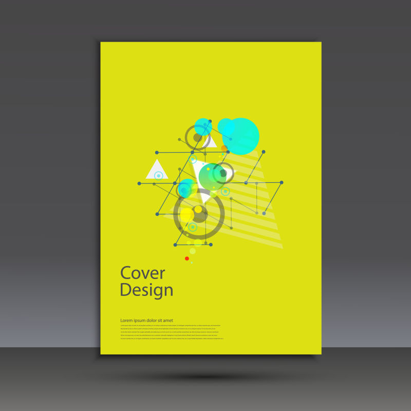 矢量黄色几何构成的宣传封面设计