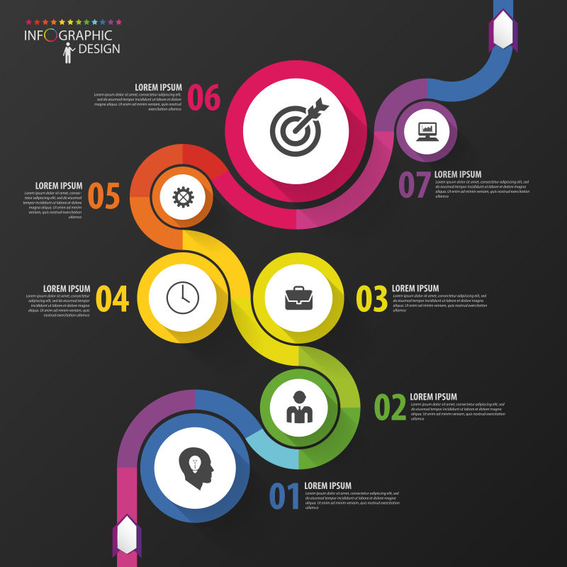 创意抽象彩色的矢量商业信息图表