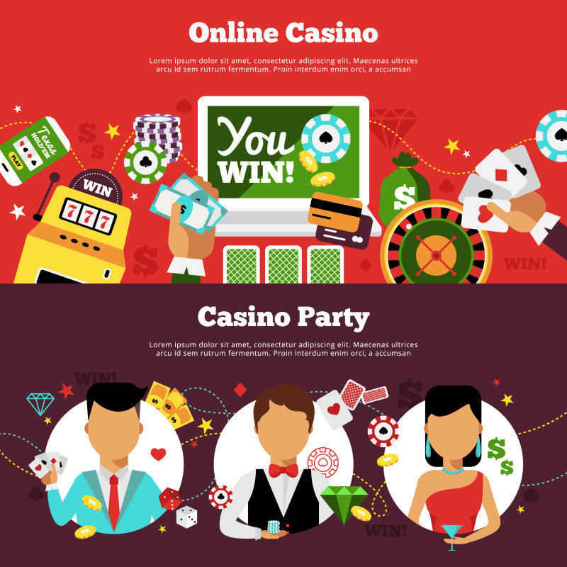 创意矢量网上赌场设计元素