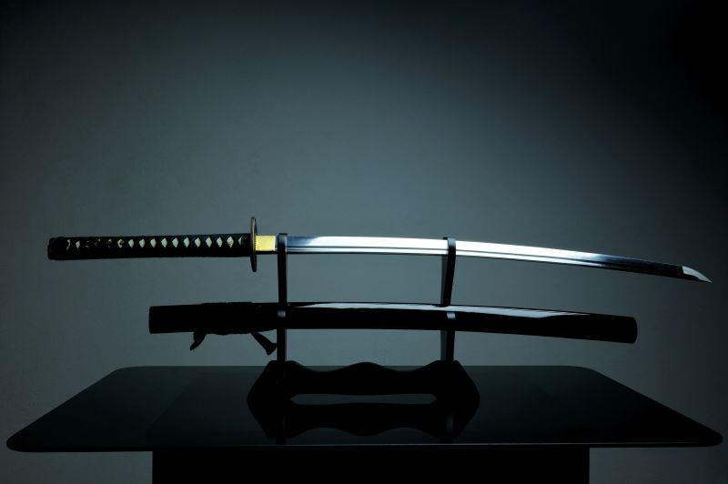 传统武士刀的叶片和刀柄