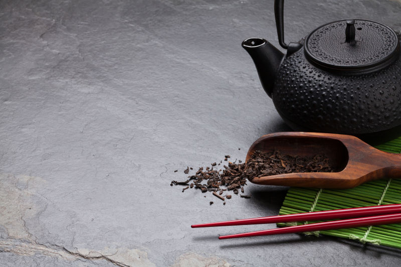 亚洲茶和筷子