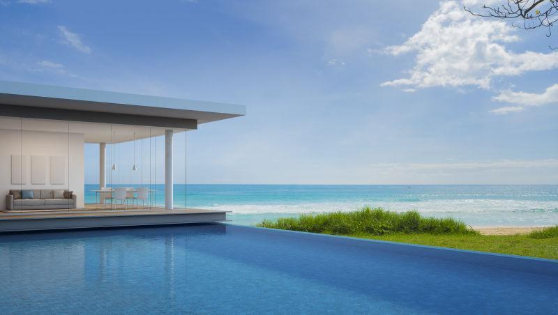 现代设计中的海景豪华海滩别墅