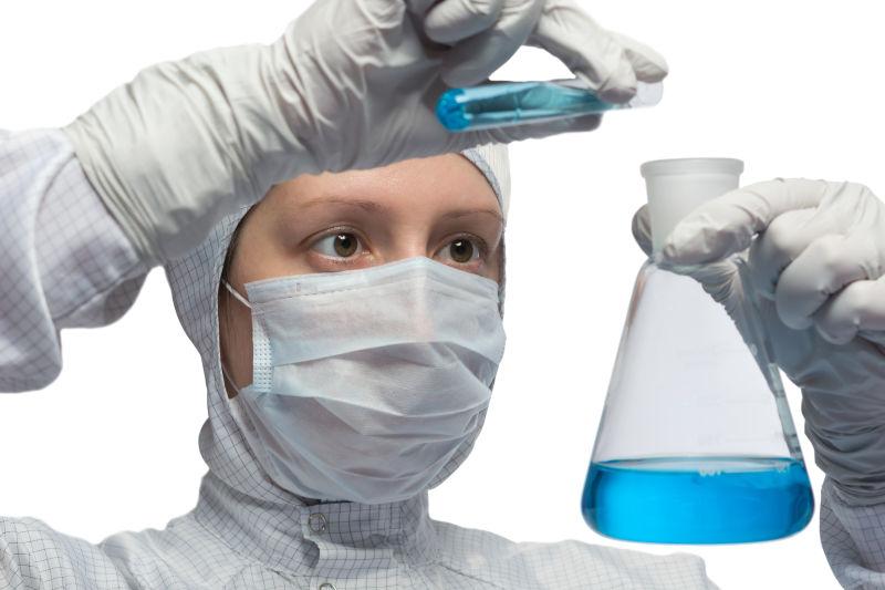 科学家蓝色液体研究