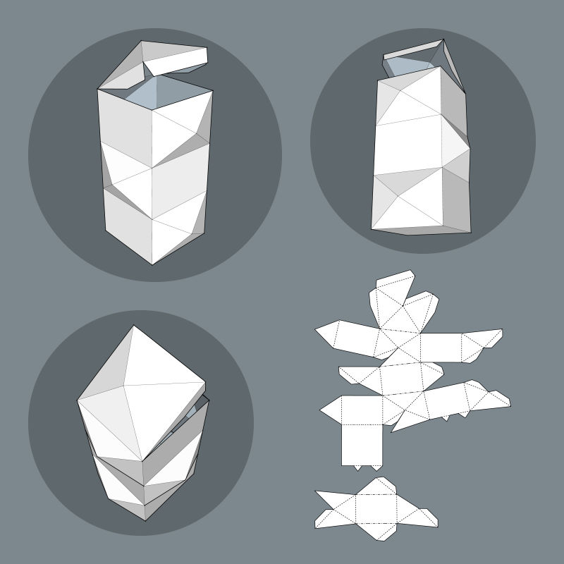多边形图案的包装盒矢量设计