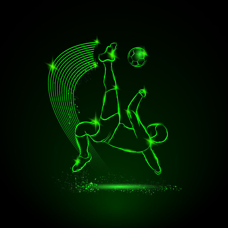 矢量体育运动绿色霓虹灯设计