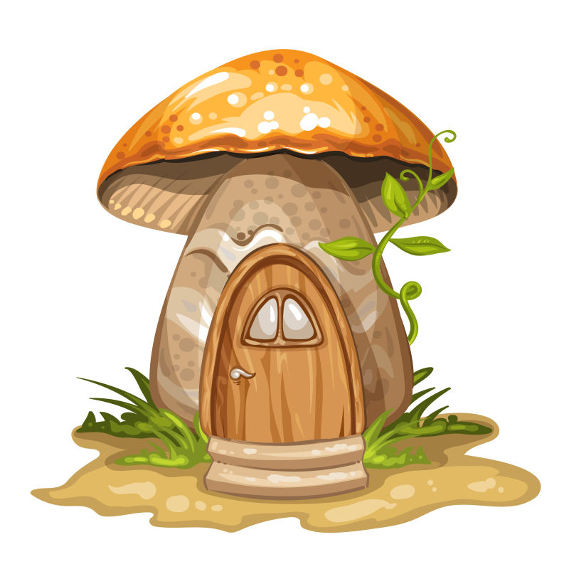 创意矢量蘑菇屋插图