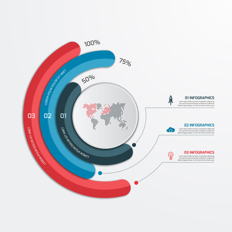 创意矢量信息循环图表设计