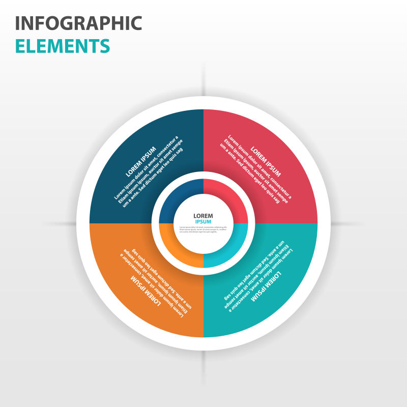 矢量抽象圆形商业信息图表设计