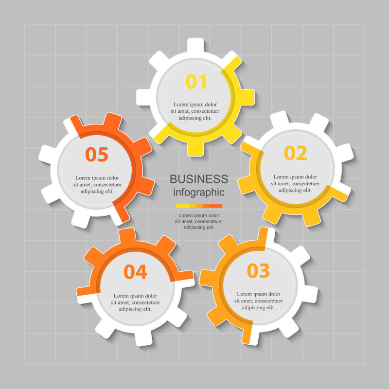 创意矢量齿轮状的商业信息图表设计