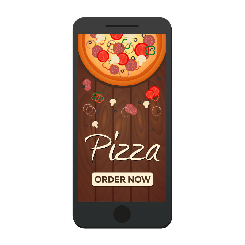 矢量手机披萨页面设计
