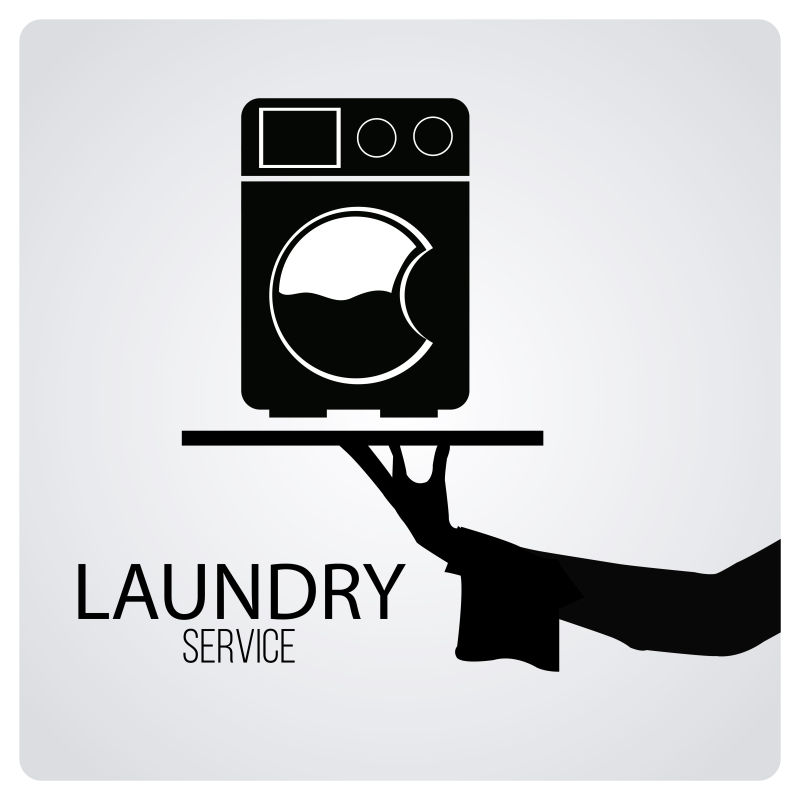 创意矢量洗衣店的服务插图设计