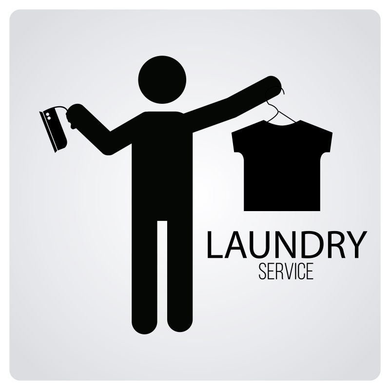 创意矢量洗衣店提供服务的插图