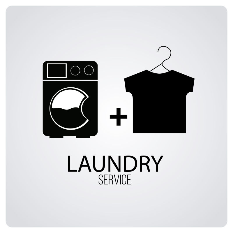 矢量创意洗衣店的服务设计