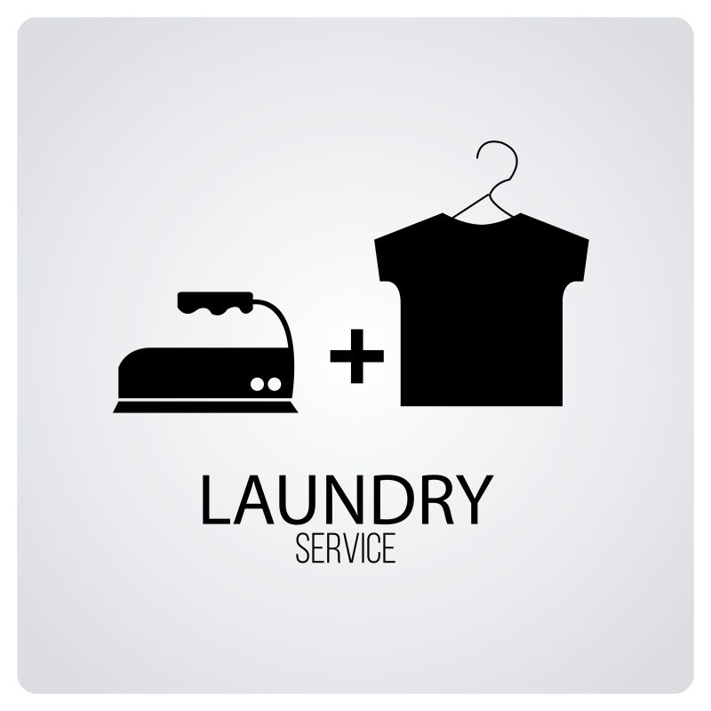 矢量洗衣店提供的服务创意插图