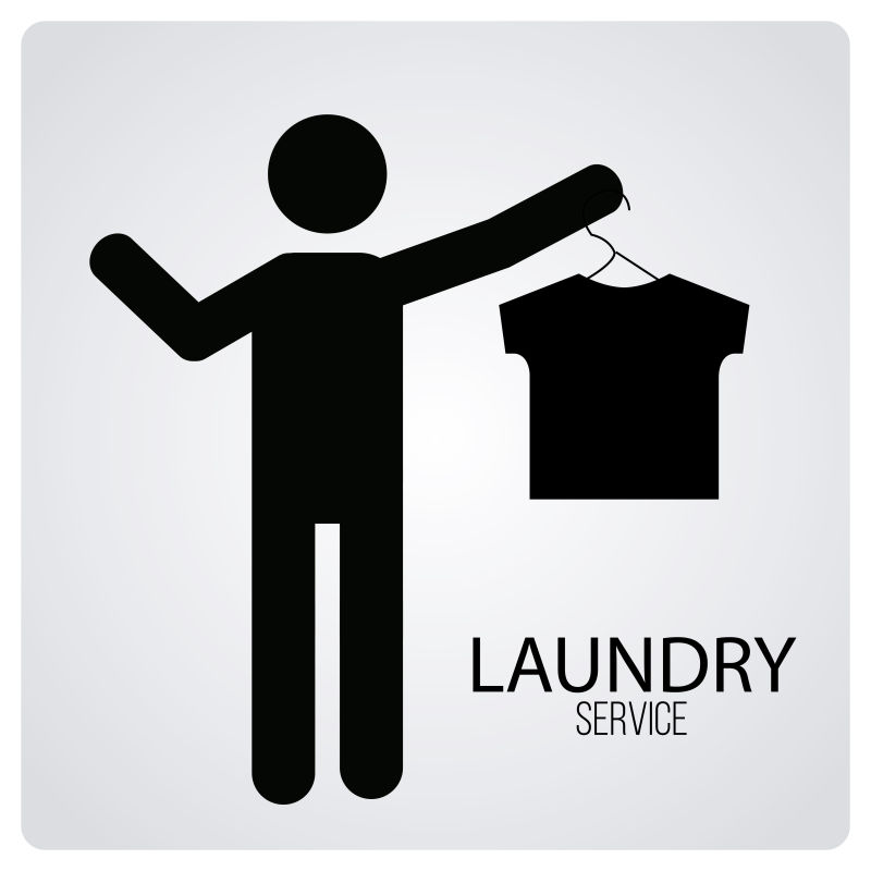 创意矢量洗衣店的服务插图