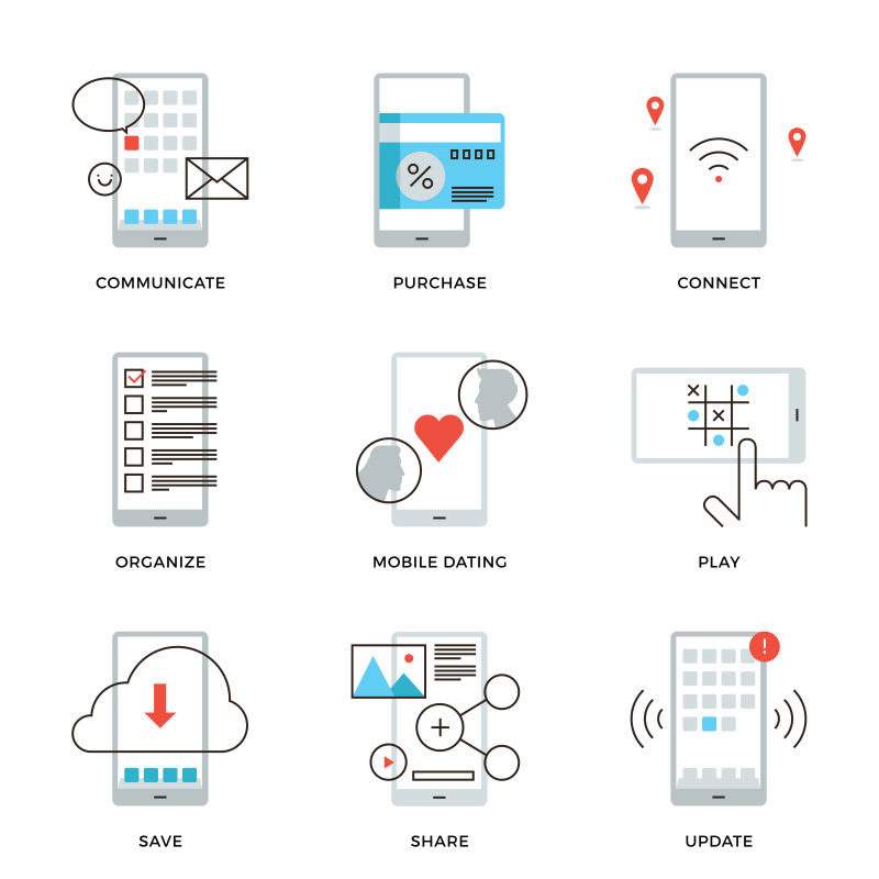 矢量智能手机创意图标设计