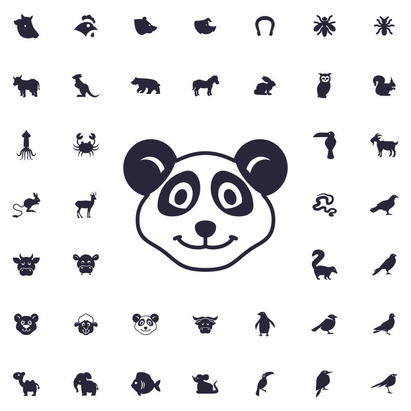 创意矢量熊猫的图标设计