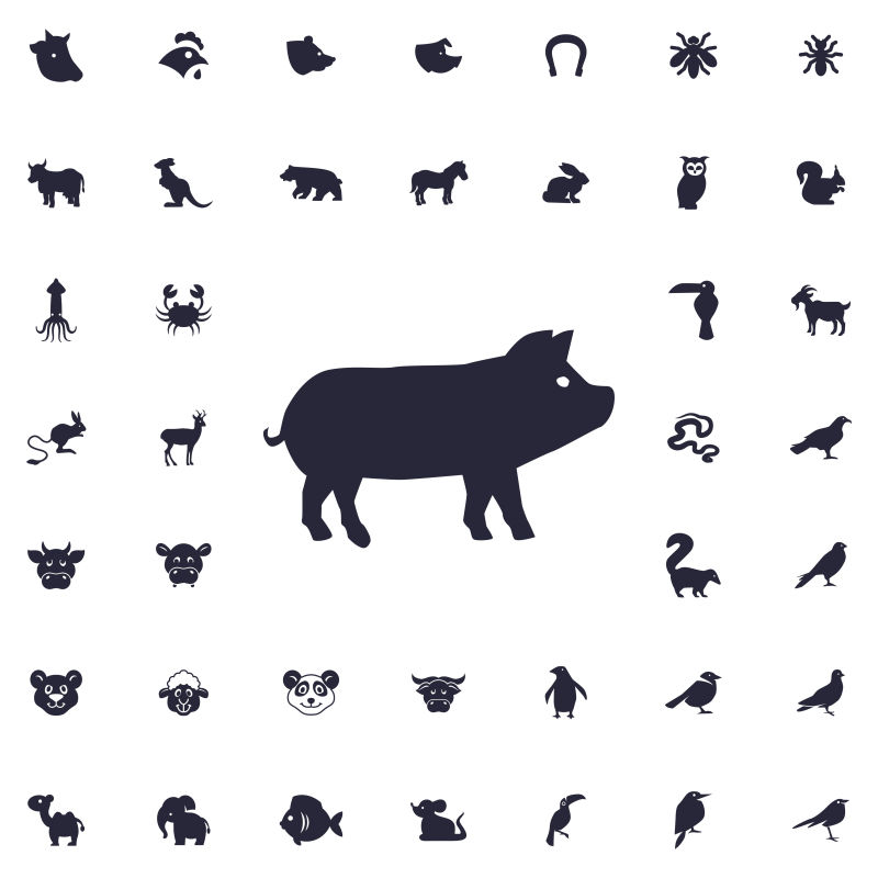 矢量野猪的图标设计