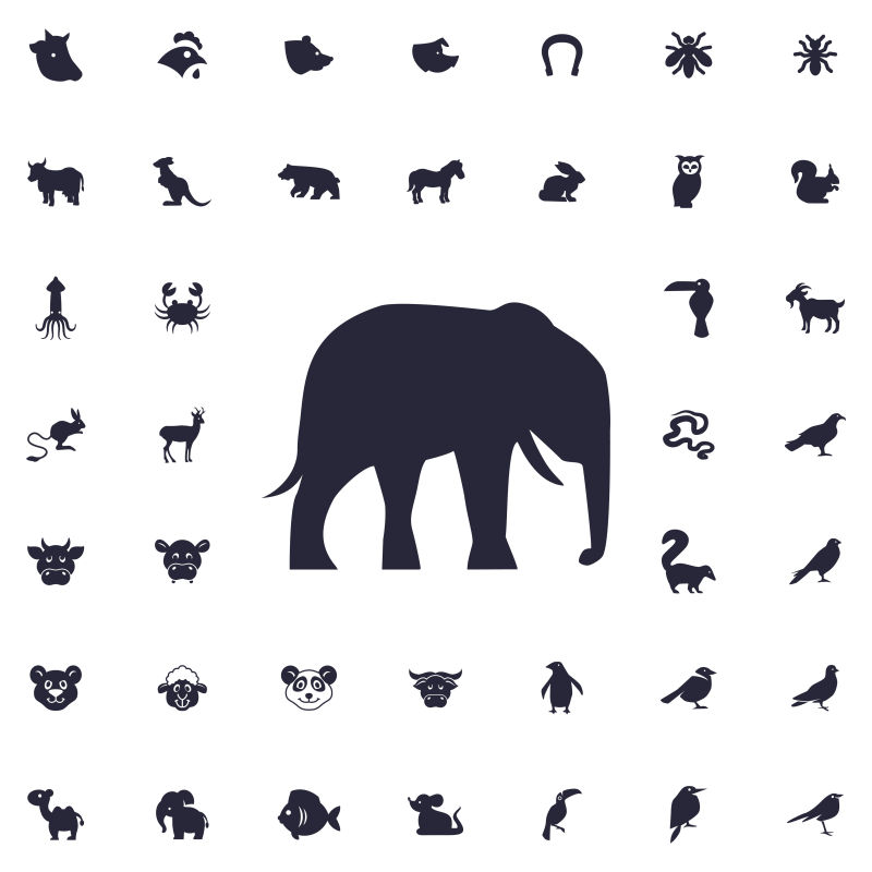 创意矢量大象的图标设计