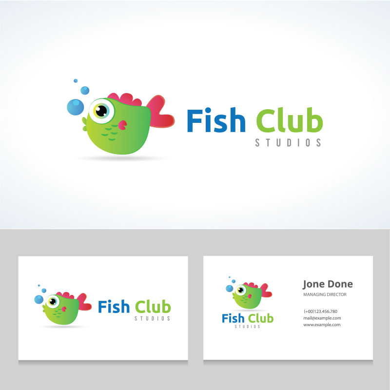 矢量鱼的俱乐部标志设计