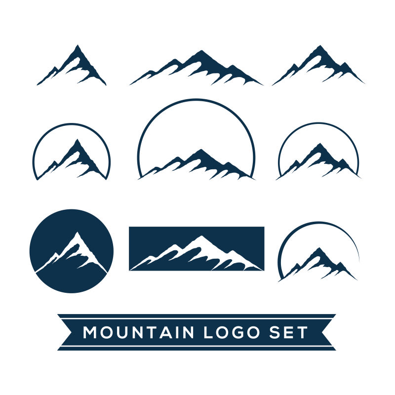 创意矢量山的形状标志设计