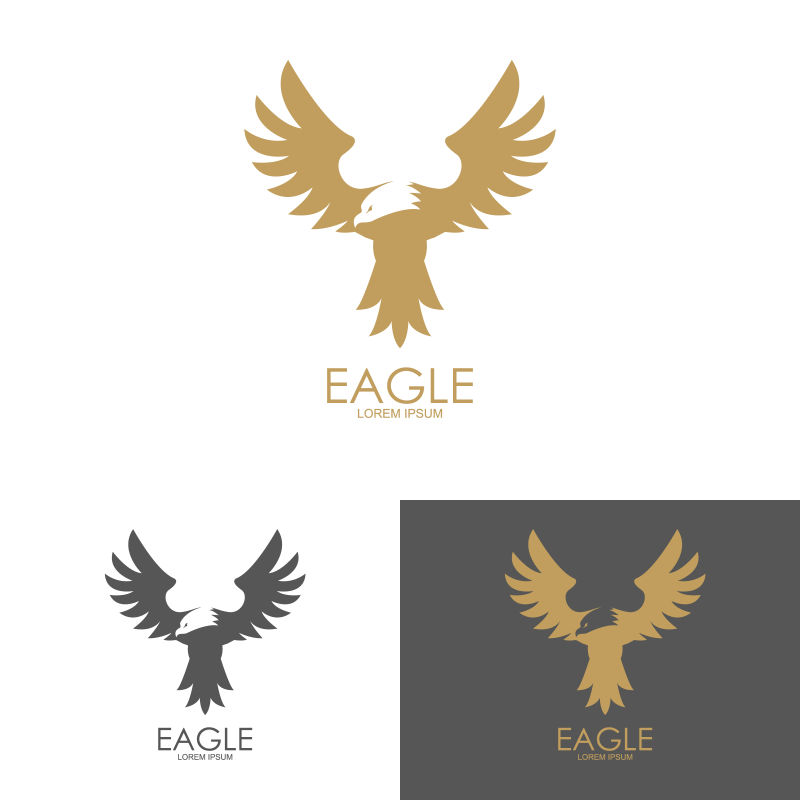 矢量展翅的老鹰标志设计