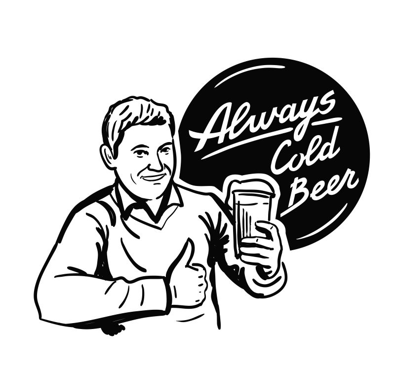喝啤酒的人矢量啤酒图标设计