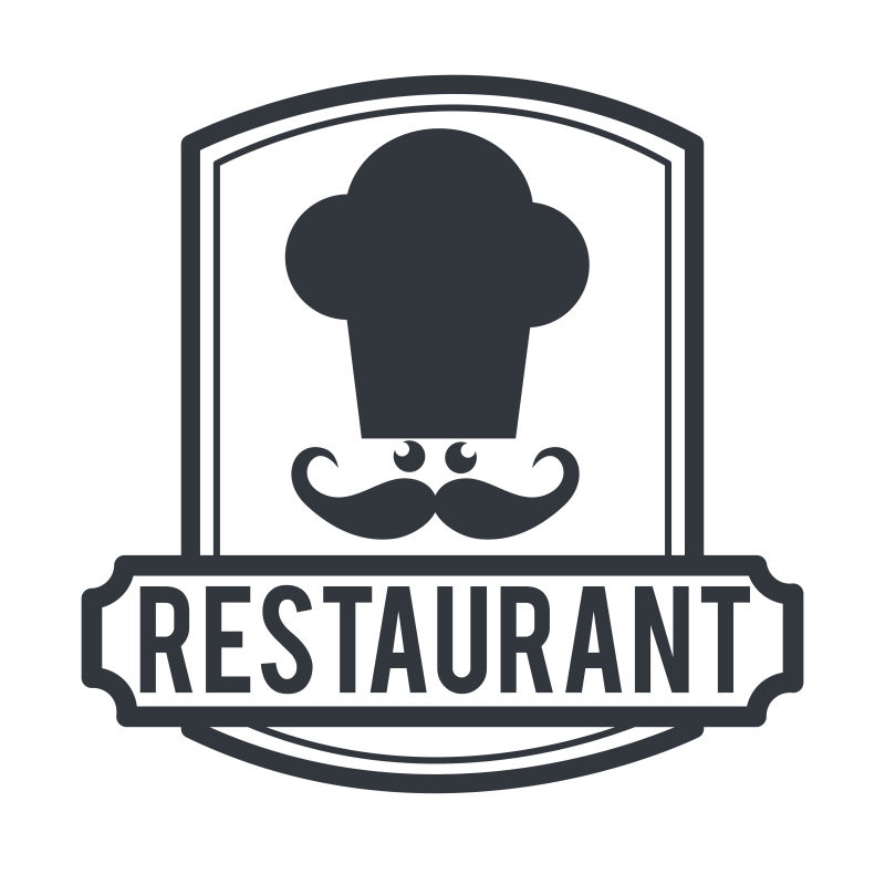 餐厅菜单图标矢量插图