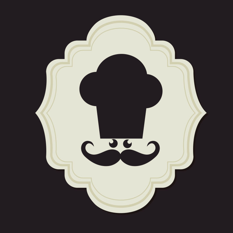 厨师图案的餐厅标志矢量设计